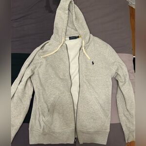 Grey Polo Ralph Lauren zip up sweater, men’s size small, hardly worn